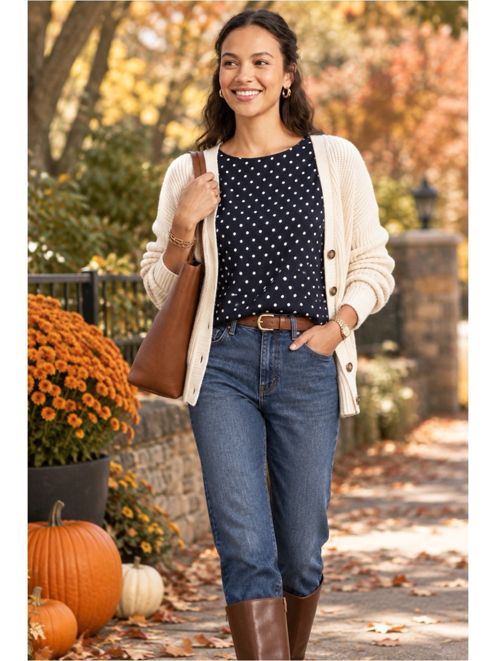Gap Navy Blue Short Sleeve Polka Dot Tee